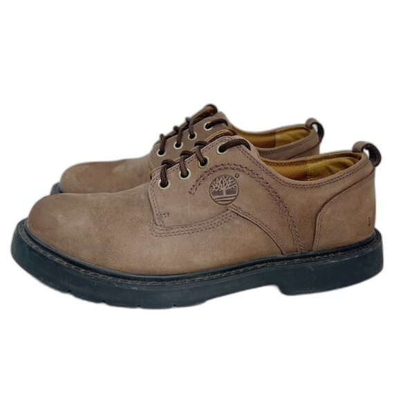 Timberland Men\'s Stormbuck Waterproof Brown Leather Oxfords Lace Up Size 7.5